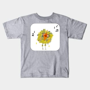 Funny Bird Singing Kids T-Shirt